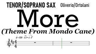 MORE Tenor Soprano Sax Sheet Music Backing Track Partitura [upl. by Cul]