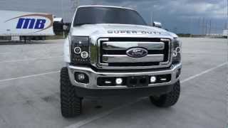 RECON Part  264272BKCC Ford Superduty Smoked Projector Headlights w CCFL Halos amp DRLs [upl. by Squier]