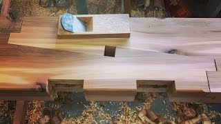 WOODWORKING CUTTING A JAPANESE SCARF JOINT Kanawa Tsugi [upl. by Bonita]