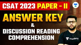 UPSC Prelims 2023  CSAT 2023 Paper  II Answer Key amp Discussion Reading Comprehension [upl. by Behlke]