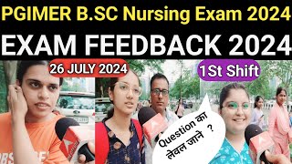 PGIMER BSC Nursing Exam 2024PGIMER BSC nursing exam analysis today 2024 [upl. by Nowad]