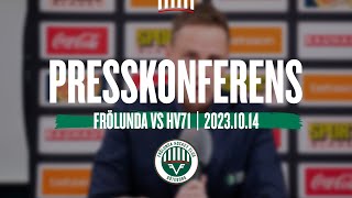 Presskonferensen efter Frölunda  HV71 [upl. by Dianuj]