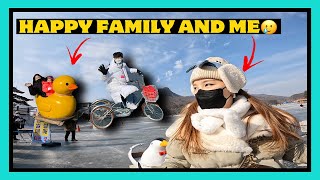 BIKING SA FROZEN LAKE  SAMGYEOPSAL GRILLING amp CAMPING SA KOREA  DASURI CHOI [upl. by Ahsilrak]