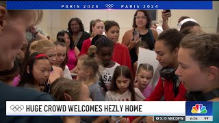 Gymnast Hezly Rivera returns to North Texas as gold medalist [upl. by Yatzeck]