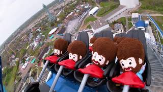 Watch as Bob Ross Dolls ride Orion Giga Coaster  FULL Reverse POV [upl. by Ledoux]