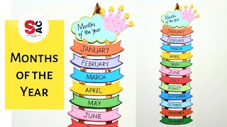 Name of Months  TLM for Teachers  TLM Months of the Year  Months of the Year Wall Hanging  DIY [upl. by Melleta]