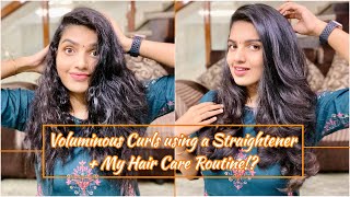 How I do Straightening amp Curls using Just a Straightener No Curler NeededMy Hair Care Routine [upl. by Eenaffit259]