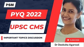 UPSC CMS PREVIOUS YEAR QUESTION OF PAPER 2022 DISCUSSION  Important topic for upsc cms 2023 [upl. by Llehsem]