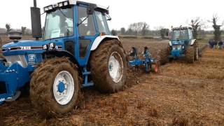 ford 7610 push pull ploughing [upl. by Nyssa]