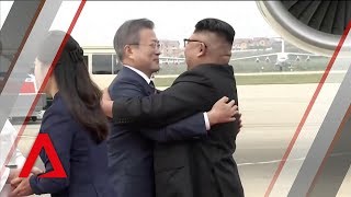 Kim Jong Un welcomes South Koreas Moon Jaein in Pyongyang [upl. by Austine]