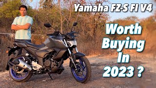 2023 Yamaha FZS V4 DLX Review  Worth Buying in 2023 [upl. by Nylhsa]