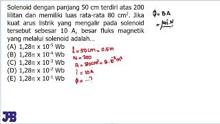 Solenoid dengan panjang 50 cm terdiri atas 200 lilitan dan memiliki luas ratarata 80 cm2 Jika [upl. by Nofets]