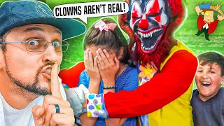 HALLOWEEN Killer Clowns in the Backyard Prank FV Family Scary Movie [upl. by Kreager]