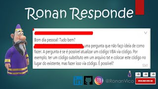 Ronan Responde 3  Inserindo Código no VBE Module via VBA  USANDO 1 LINHA APENAS DE CÓDIGO [upl. by Ocicnarf607]