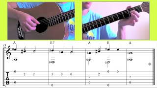 Lightly Row  German Easy Guitar Level Beginner Notation  TAB [upl. by Atinoj]