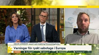 Varnar för ryska sabotage – ”Upplever sig vara i krig med hela väst…  Nyhetsmorgon  TV4 amp TV4 Play [upl. by Ardnalac313]