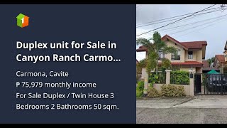 Duplex unit for Sale in Canyon Ranch Carmona Cavite [upl. by Kurtis]