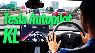 Tesla Autopilot Jalan KL Hampir Langgar Pokok  🔥 [upl. by Ffoeg]