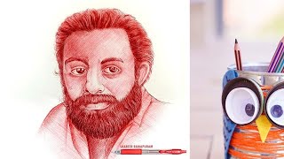 Transform Your Drawings with Ballpoint Pen Shading Technique  shabeer art gallery [upl. by Lajib]