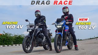 Drag Race 🏁  TVS Apache rtr 160 vs Apache 180  2023 Bs4 vs Bs6 [upl. by Nibur640]