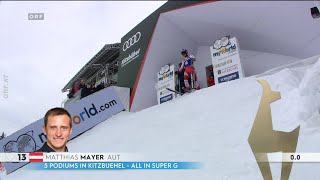 Alpiner SkiWeltcup  Abfahrt  Kitzbühel  1 Platz  Matthias MAYER  2020 [upl. by Pruter508]