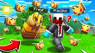 Pranking as a BEE in Minecraft HE DELETED HIS GAME [upl. by Kannry308]