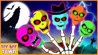 Skeleton Finger Family Rhymes Part 2  Scary Nursery Rhymes by Teehee Town [upl. by Idalia401]