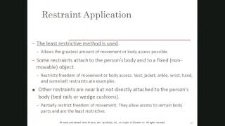 Chapter 12  Restraint UseRestraint Alternatives [upl. by Euqinwahs200]