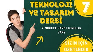 Teknoloji ve Tasarım Dersi  7 Sınıfta Hangi Konular Var [upl. by Eenafit]