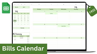 How to Create a Bills Calendar in Google Sheets  Free Template [upl. by Helbonna334]