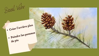 Aquarelle  Pommes de pin [upl. by Villiers71]