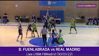 U18M  B FUENLABRADA vs REAL MADRID Liga Junior FBMadrid 30122 BasketCanteraTV [upl. by Tann605]