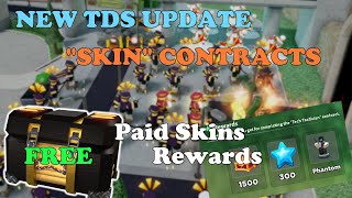 NEW TDS Update CONTRACTS Free PAID Skins From Missions  Tower Defense Simulator [upl. by Labaw]