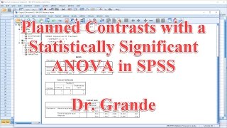 Planned Contrasts after a Statistically Significant ANOVA in SPSS [upl. by Castillo276]