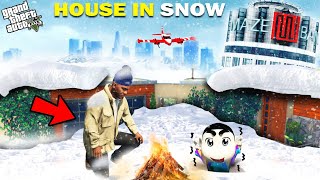 GTA 5  Franklin Found Lost Shinchan amp Pinchan In Snow Tsunami GTA 5 [upl. by Oiluig]