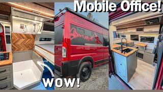 This Campervan has a MOBILE OFFICE and HIDDEN SHOWER 2024 Van Tour vanlife [upl. by Yesnyl]