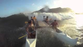 Ka Lua Waa Nalu or Double Hulled Hawaiian Canoe Surfing [upl. by Dranyam]