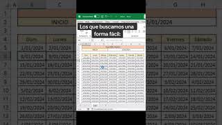 📆 Crear calendario en Excel exceltips tutorial tips trucos exceltutorial excel tips hack [upl. by Ahsinot760]