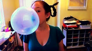 Blowing big blue Bazooka bubbles [upl. by Pattin9]