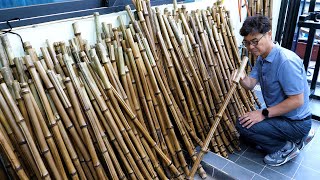 Process of making long bamboo flutes Korean traditional musical wind instruments factory [upl. by Akema]