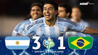 Argentina 3 x 1 Brasil Riquelmes show ● 2006 World Cup Qualifiers Extended Goals amp Highlights HD [upl. by Anoy]