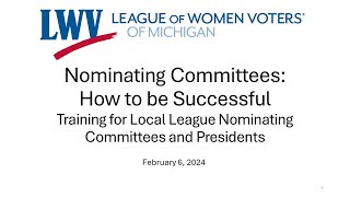 Local LWV Nominating Committee [upl. by Aidni23]