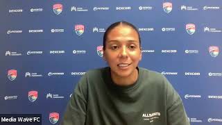 San Diego FC midfielder María Sánchez Preview Upcoming Match Against Club América [upl. by Ecadnak]