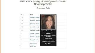 PHP AJAX Jquery  Load Dynamic Data in Bootstrap Tooltip [upl. by Suki]