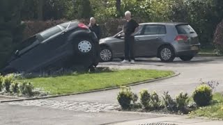 What are Handbrakes for  Parking fail leads to car getting SWALLOWED by massive hole [upl. by Hirai]