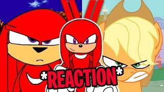 Knuckles Reacts To quotKnuckles VS Applejackquot [upl. by Kcirej711]