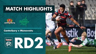 RD 2 HIGHLIGHTS  Canterbury v Manawatu Bunnings NPC 2021 [upl. by Danita]