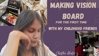 My Vision Board of 2024 How to make a vision board  Childhood Friends Chestha Khatri [upl. by Luing]