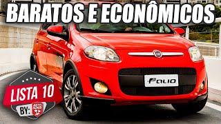 10 CARROS ECONÔMICOS E BARATOS PARA COMPRAR HOJE [upl. by Egiaf]