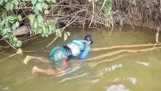 Pesca con arpón y atarraya en hermoso rio cristalino de Colombia cocina y campamento [upl. by Amak]